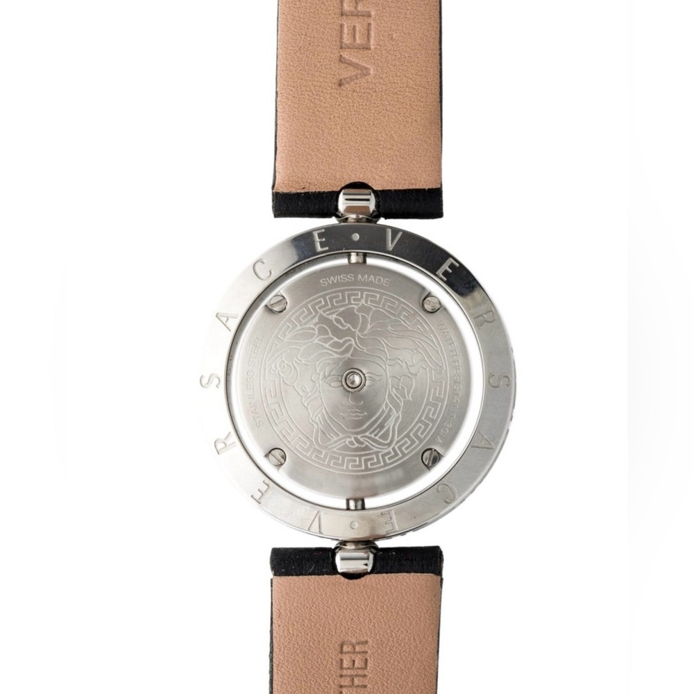 Versace Silver Dial with Tan Strap